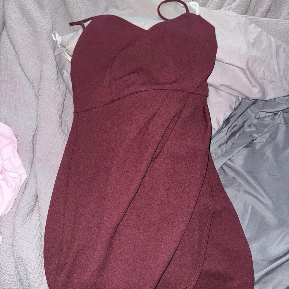 Simple Burgundy Dress